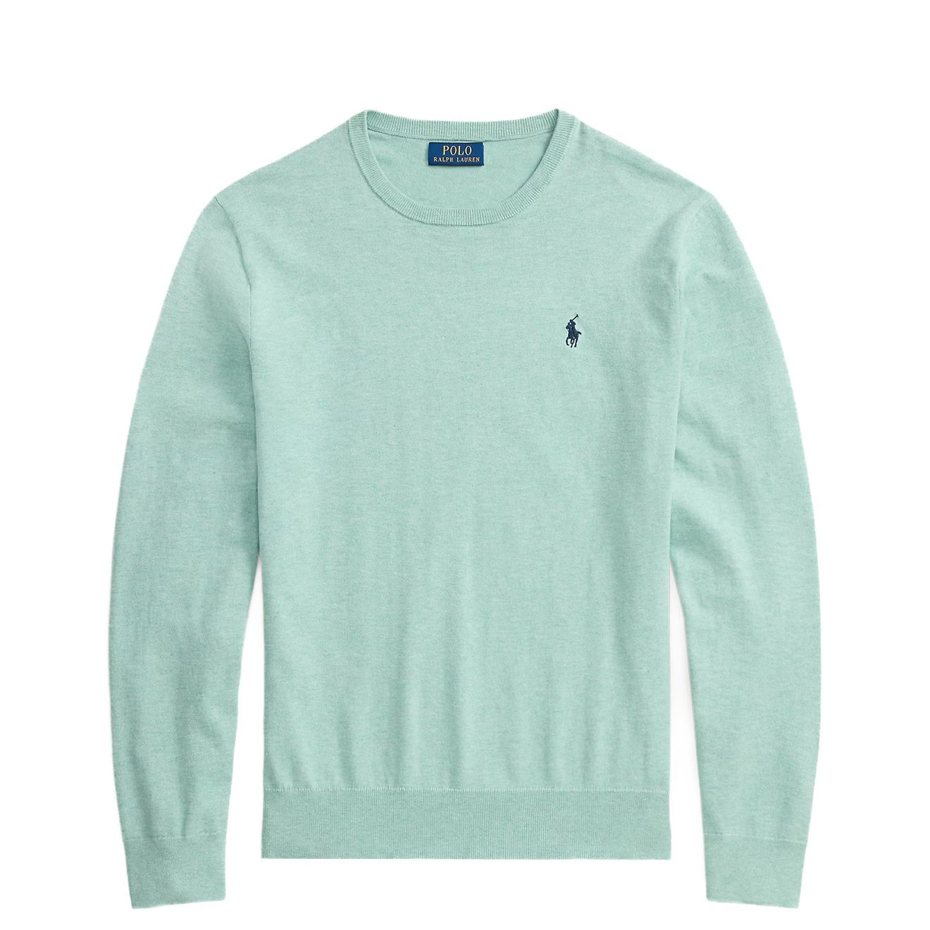 Polo Ralph Lauren Slim Fit Textured Cotton Sweater Green Swallow Heather - The Sporting Lodge