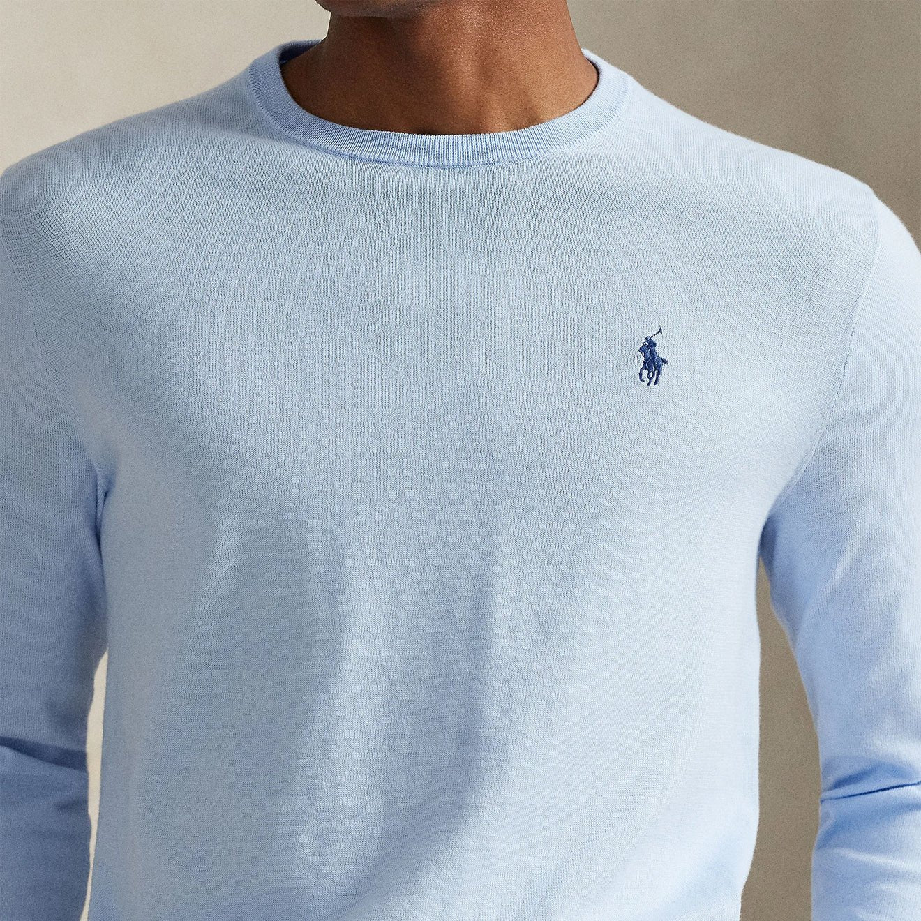 Polo Ralph Lauren Slim Fit Textured Cotton Sweater Office Blue