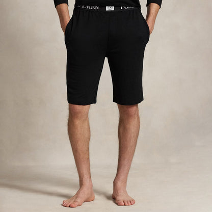 Polo Ralph Lauren Slim French Terry Sleep Short Polo Black - The Sporting Lodge