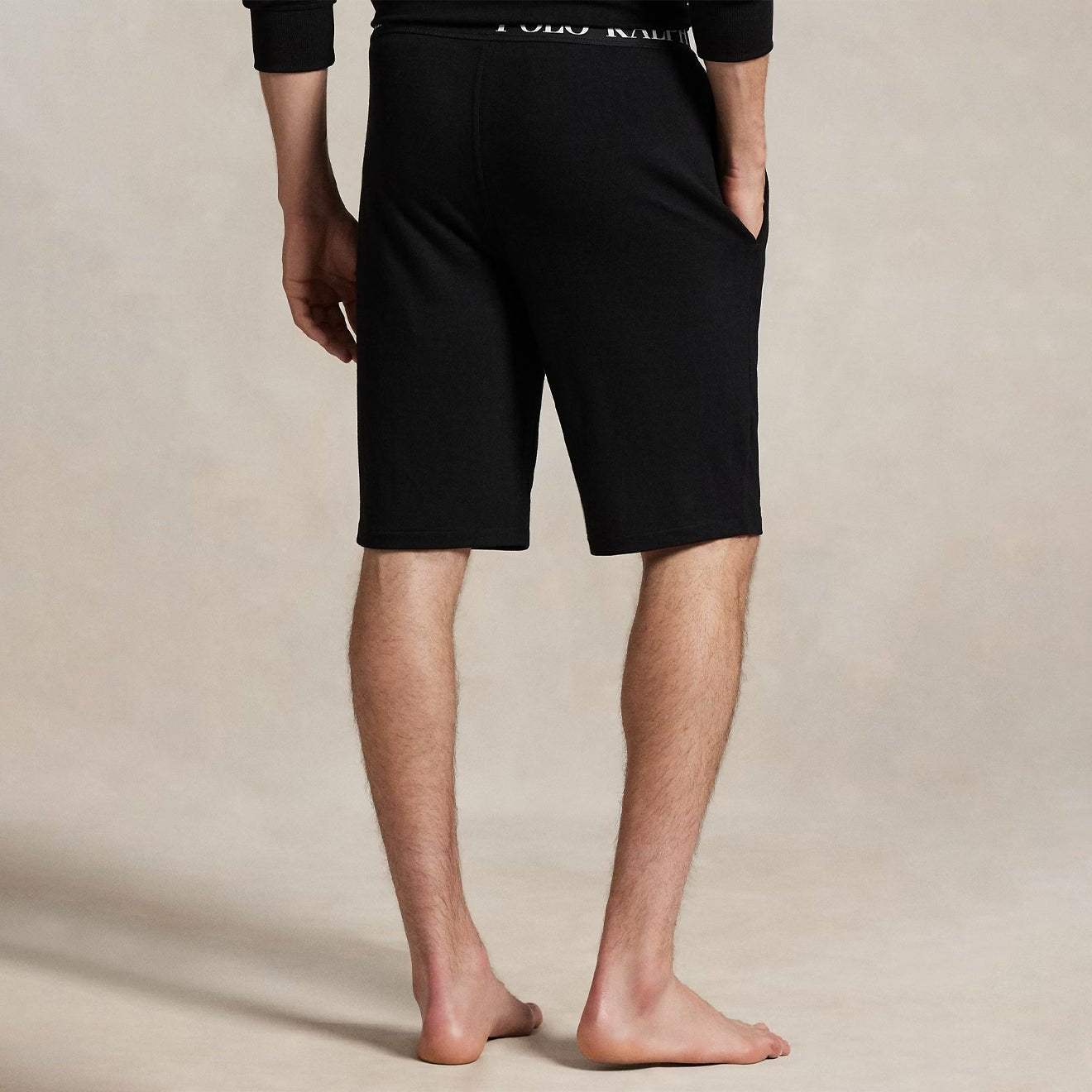 Polo Ralph Lauren Slim French Terry Sleep Short Polo Black - The Sporting Lodge