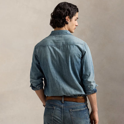Polo Ralph Lauren Slub Denim Western Shirt RL Western - The Sporting Lodge