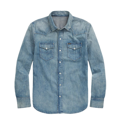 Polo Ralph Lauren Slub Denim Western Shirt RL Western - The Sporting Lodge