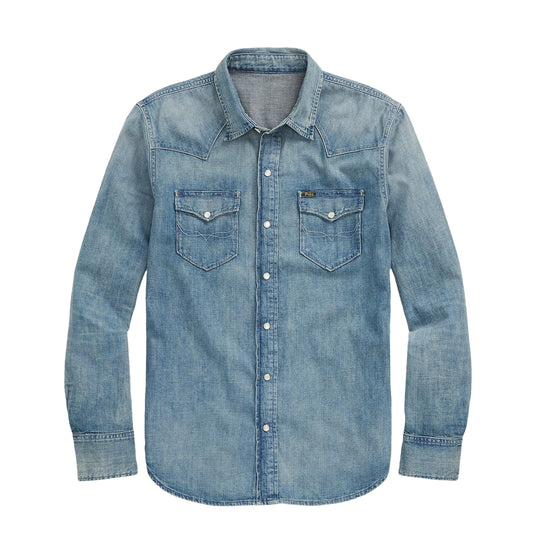 Polo Ralph Lauren Slub Denim Western Shirt RL Western
