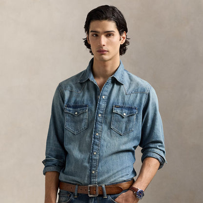 Polo Ralph Lauren Slub Denim Western Shirt RL Western - The Sporting Lodge
