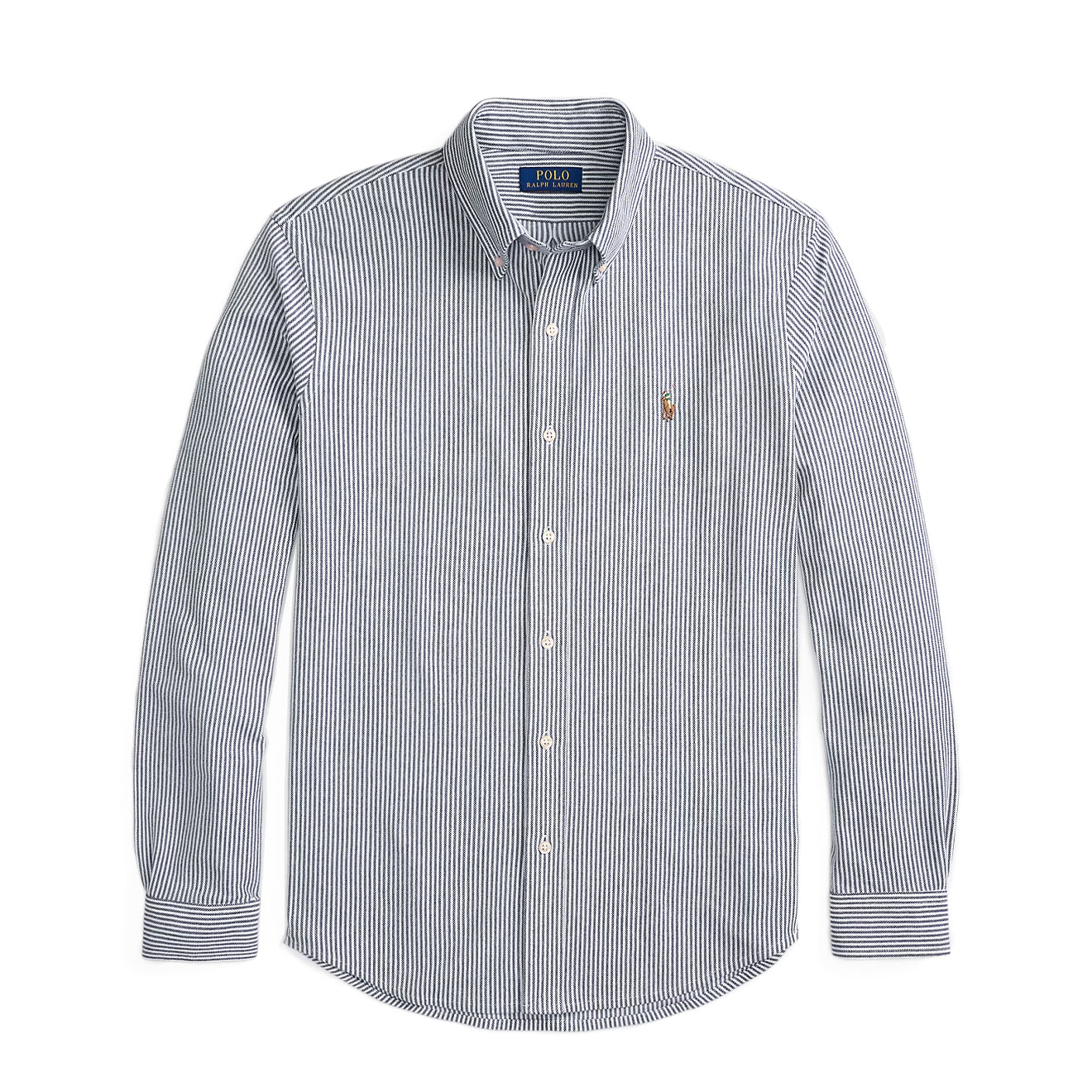 Polo Ralph Lauren Striped Knit Oxford Shirt Newport Navy / White