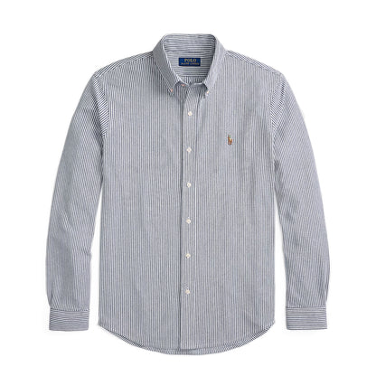 Polo Ralph Lauren Striped Knit Oxford Shirt Newport Navy / White