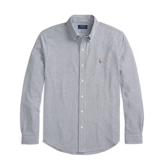 Polo Ralph Lauren Striped Knit Oxford Shirt Newport Navy / White