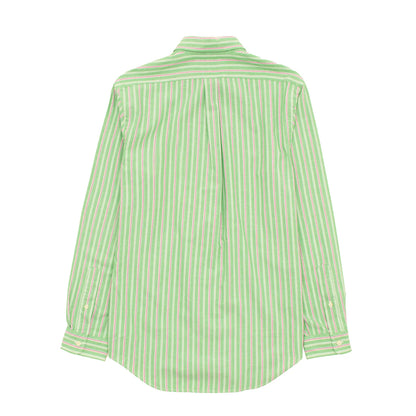 Polo Ralph Lauren Striped Oxford Shirt Green Pink Multi - The Sporting Lodge