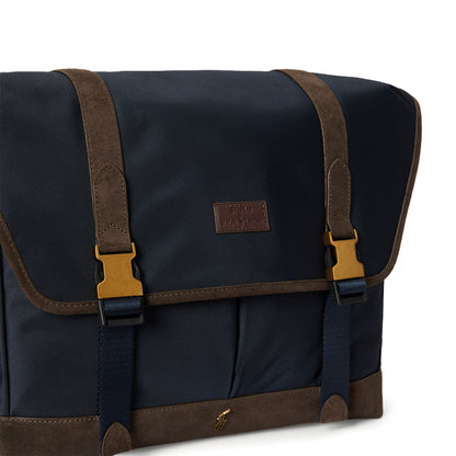 Polo Ralph Lauren Suede-Trim Messenger Bag Newport Navy / Brown