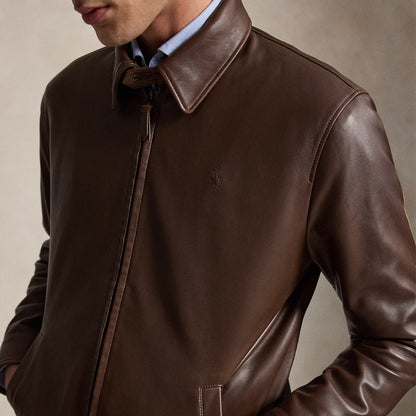 Polo Ralph Lauren The Bayville Leather Jacket Bison Brown