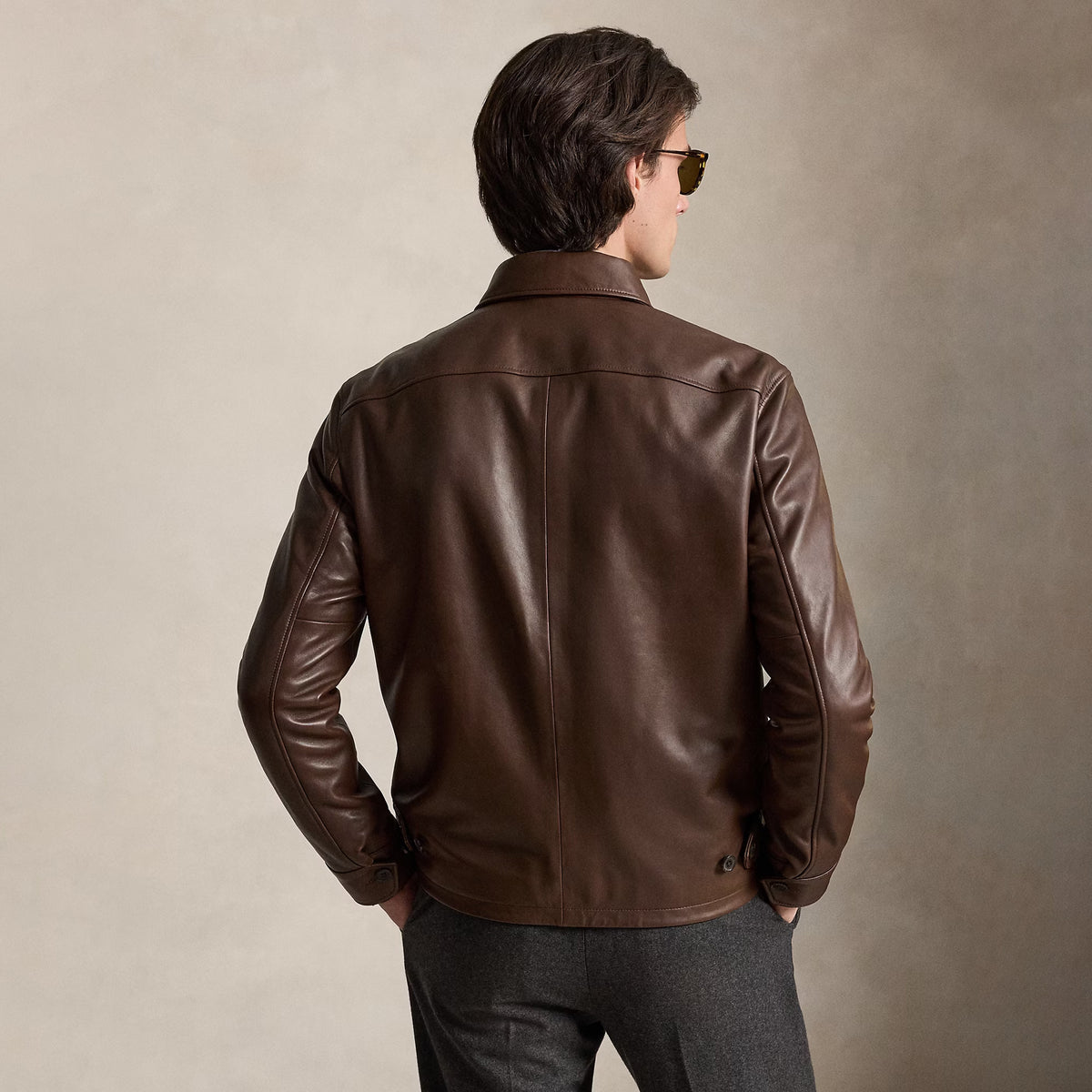 Polo Ralph Lauren The Bayville Leather Jacket Bison Brown