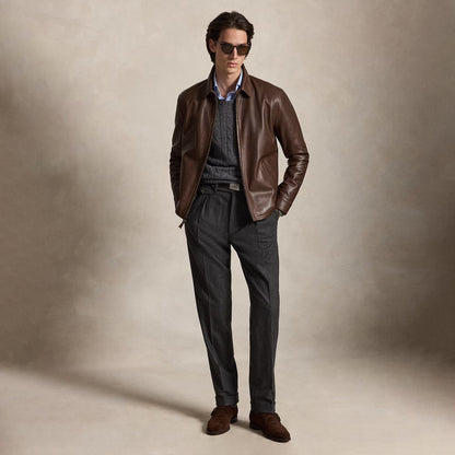 Polo Ralph Lauren The Bayville Leather Jacket Bison Brown