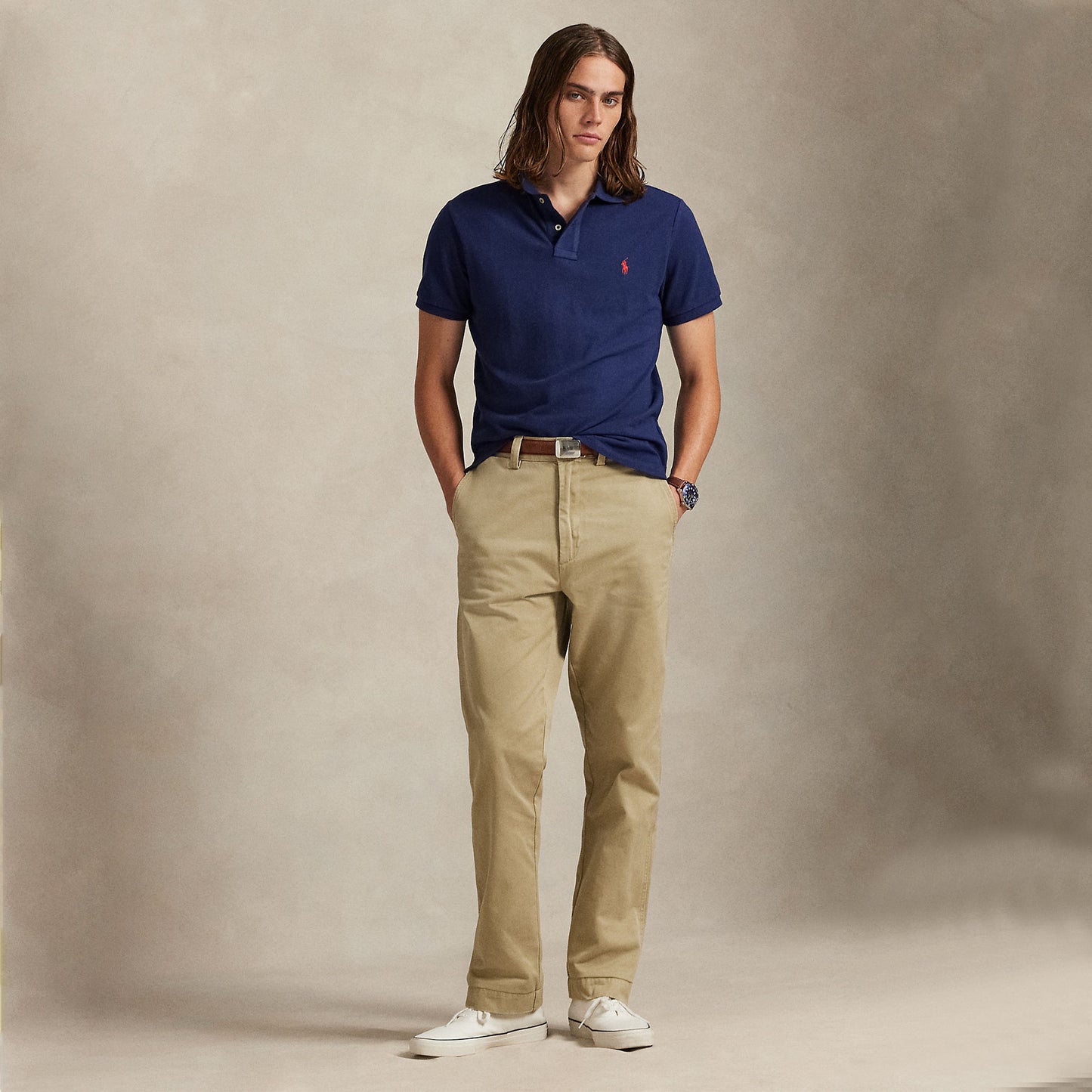 Polo Ralph Lauren The Iconic Custom Slim Fit Mesh Polo Newport Navy / C3870