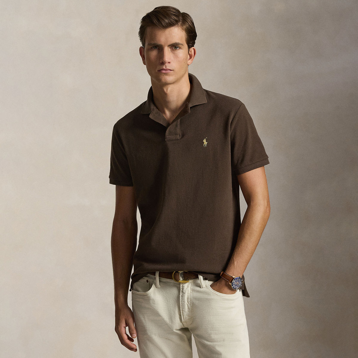 Polo Ralph Lauren The Iconic Custom Slim Fit Mesh Polo Nutmeg Brown / C8663
