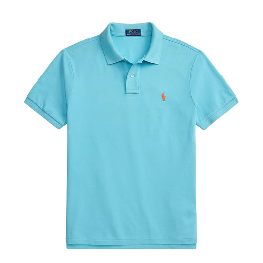Polo Ralph Lauren The Iconic Mesh Polo Shirt Blue Lagoon - The Sporting Lodge