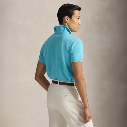 Polo Ralph Lauren The Iconic Mesh Polo Shirt Blue Lagoon - The Sporting Lodge
