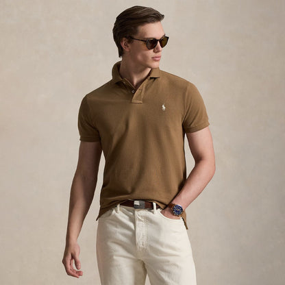 Polo Ralph Lauren The Iconic Mesh Polo Shirt RL Brown - The Sporting Lodge