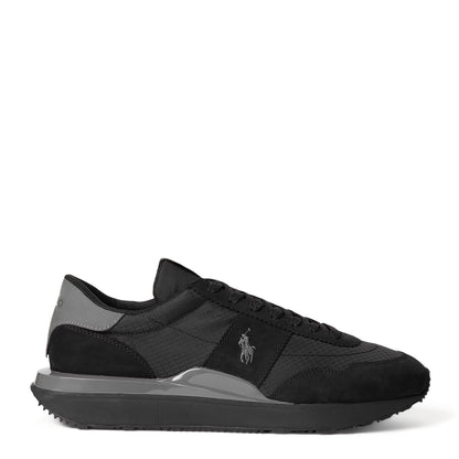 Polo Ralph Lauren Train 89 Nubuck & Oxford Trainer Black / Grey - The Sporting Lodge