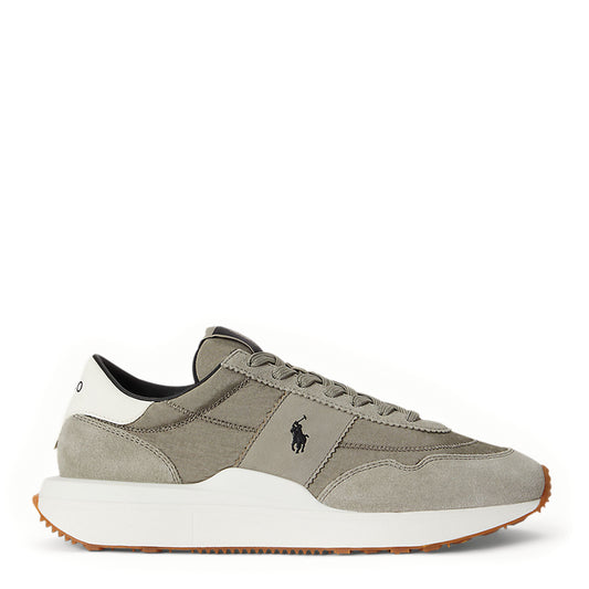Polo Ralph Lauren Train 89 Suede Paneled Sneaker Earth Grey