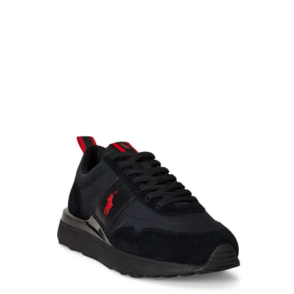 Polo Ralph Lauren Train 89 Suede & Oxford Sneaker Triple Black / Red Pp