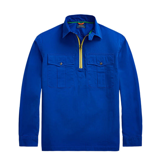 Polo Ralph Lauren Twill Popover Workshirt Blue Saturn - The Sporting Lodge