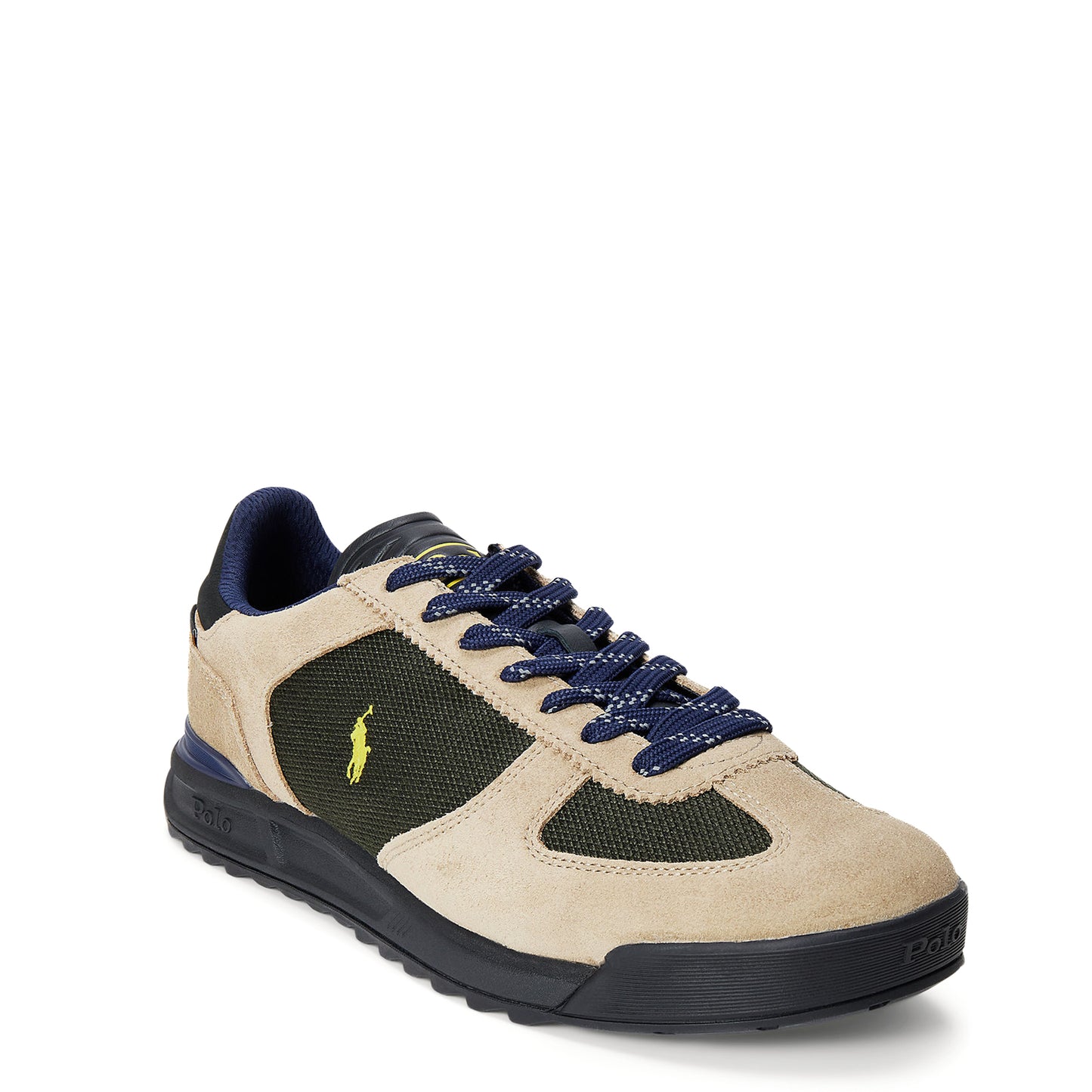 Polo Ralph Lauren Varick Suede Paneled Sneaker Estate Olive Multi