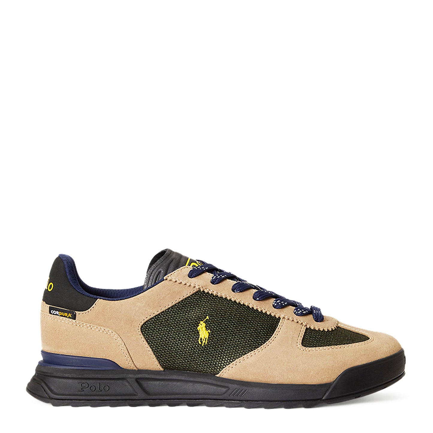 Polo Ralph Lauren Varick Suede Paneled Sneaker Estate Olive Multi