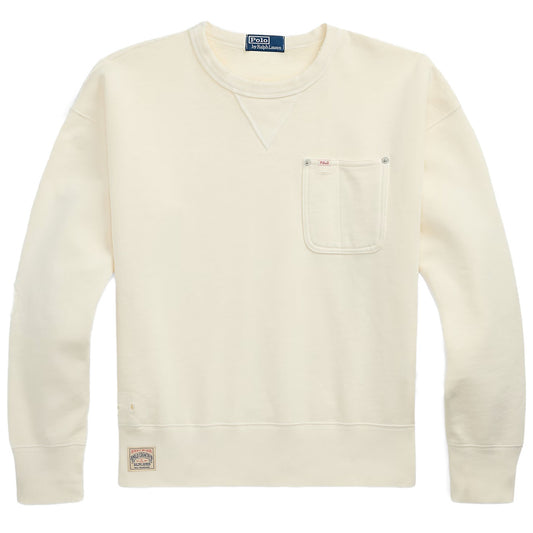 Polo Ralph Lauren Vintage Fit Fleece Pocket Sweatshirt Deckwash White - The Sporting Lodge