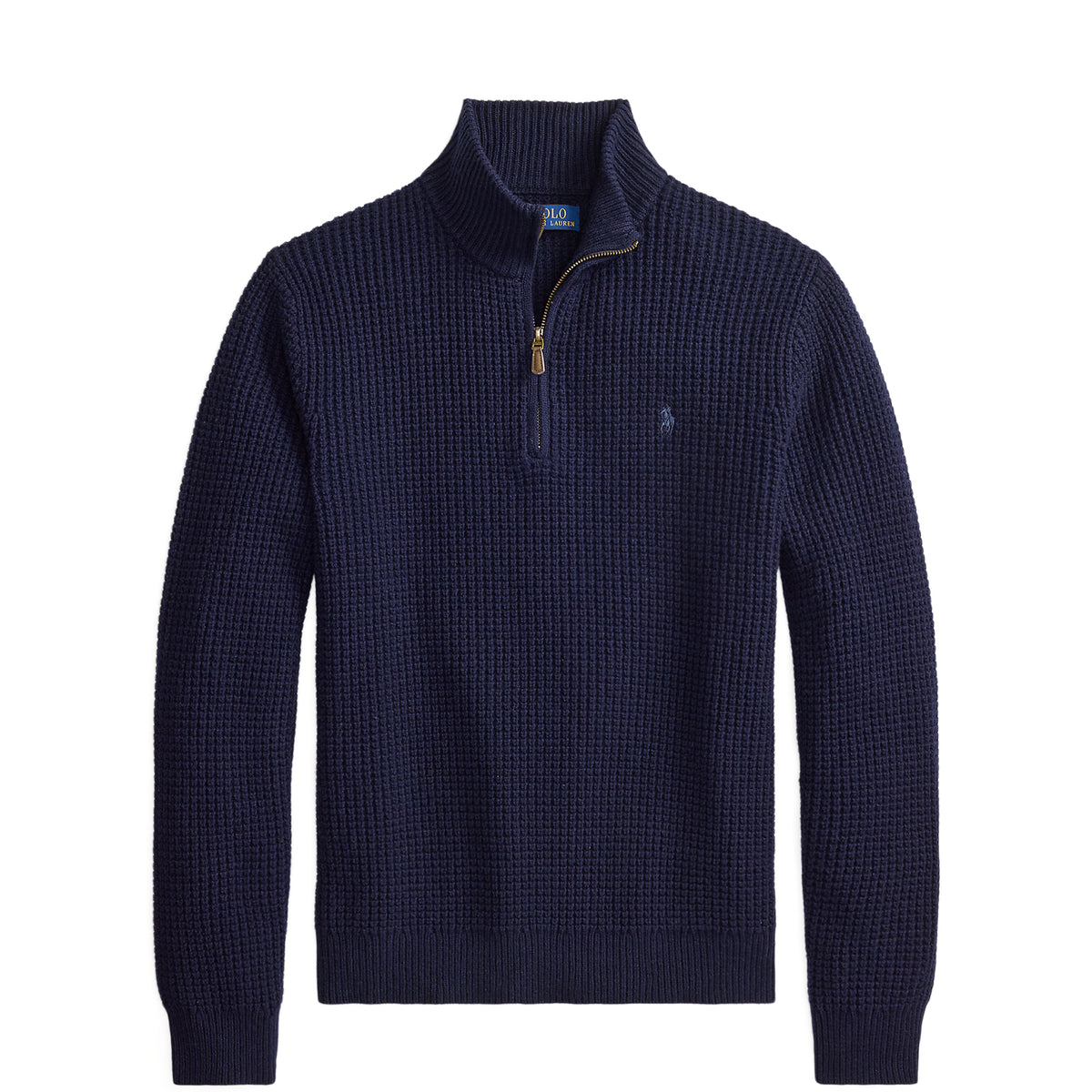 Polo Ralph Lauren Waffle-Knit Wool-Cotton Jumper Hunter Navy
