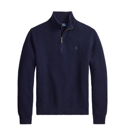 Polo Ralph Lauren Waffle-Knit Wool-Cotton Jumper Hunter Navy