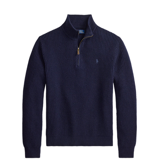 Polo Ralph Lauren Waffle-Knit Wool-Cotton Jumper Hunter Navy