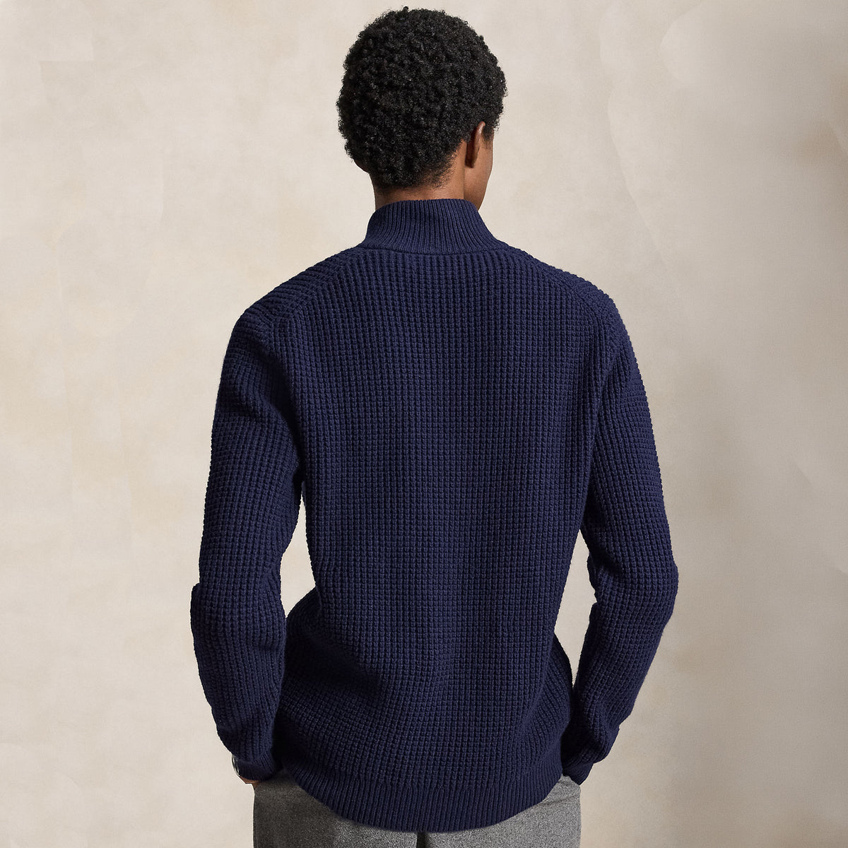 Polo Ralph Lauren Waffle-Knit Wool-Cotton Jumper Hunter Navy