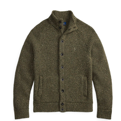 Polo Ralph Lauren Wool-Blend Mockneck Cardigan Olive Marl