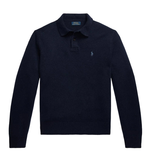Polo Ralph Lauren Wool-Cashmere Polo-Collar Jumper Hunter Navy