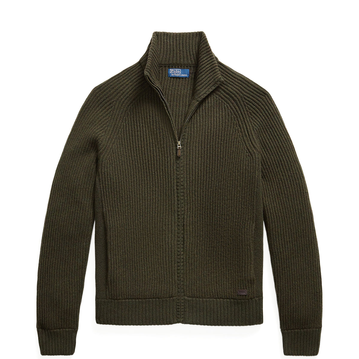 Polo Ralph Lauren Wool Cashmere Full-Zip Sweater Ekanite Olive Heather