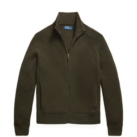 Polo Ralph Lauren Wool Cashmere Full-Zip Sweater Ekanite Olive Heather