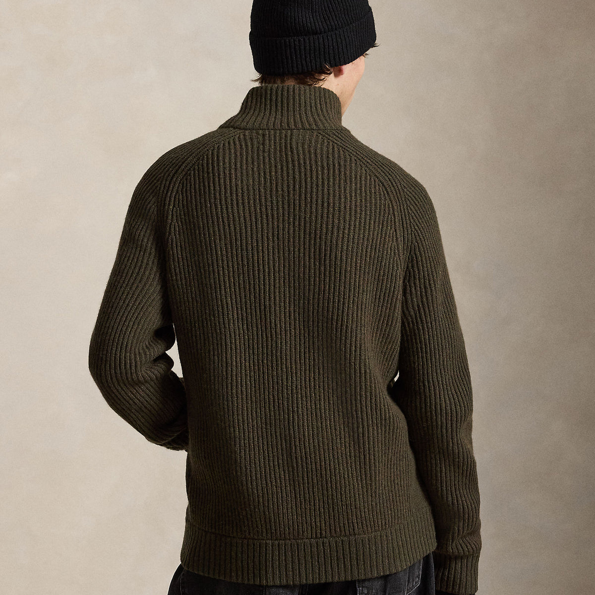 Polo Ralph Lauren Wool Cashmere Full-Zip Sweater Ekanite Olive Heather