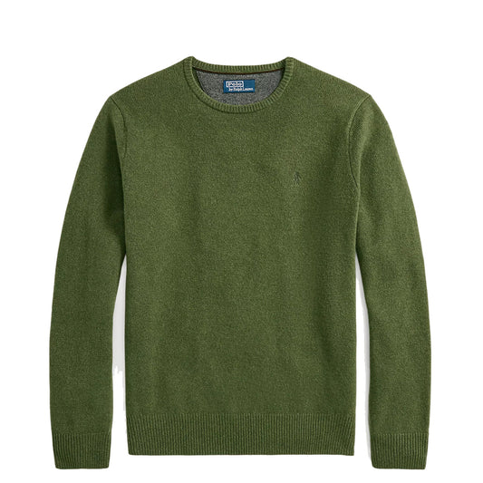 Polo Ralph Lauren Wool Crew Neck Knit Classic Olive Heather - The Sporting Lodge