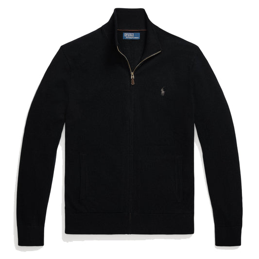 Polo Ralph Lauren Wool Full-Zip Jumper Polo Black - The Sporting Lodge