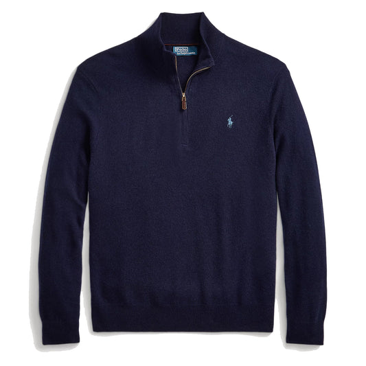 Polo Ralph Lauren Wool Half Zip Pullover Hunter Navy - The Sporting Lodge