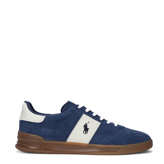 Polo Sport Heritage Aera Suede Trainer Light Navy / Cream - The Sporting Lodge