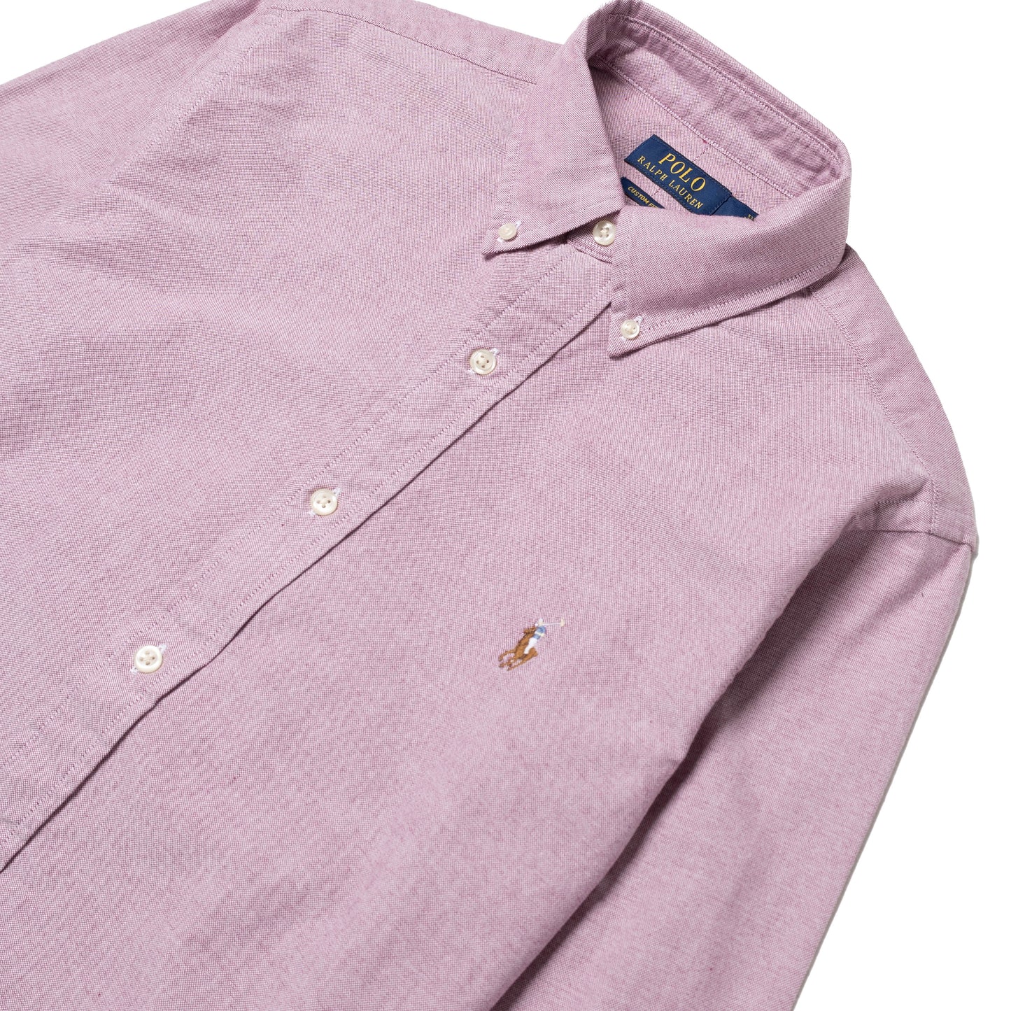 Polo Ralph Lauren Custom Fit Oxford Shirt Crimson / White - The Sporting Lodge