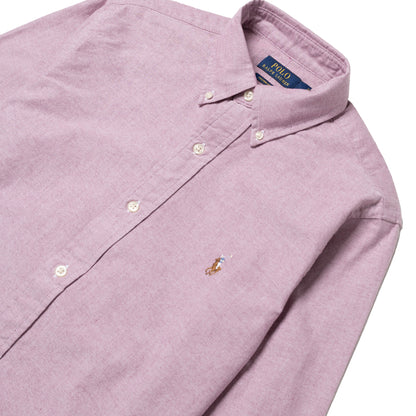 Polo Ralph Lauren Custom Fit Oxford Shirt Crimson / White - The Sporting Lodge