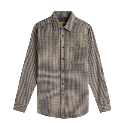 Portuguese Flannel Abstract Pied Poule Shirt Charcoal