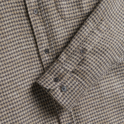 Portuguese Flannel Abstract Pied Poule Shirt Charcoal