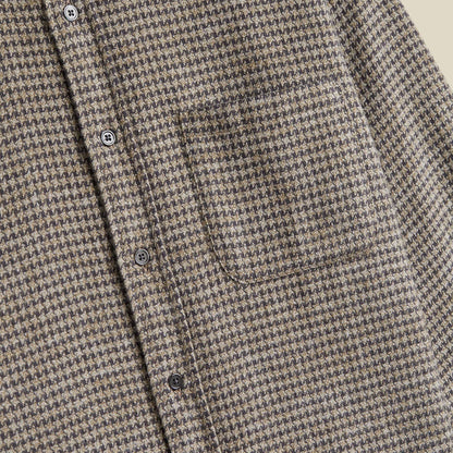 Portuguese Flannel Abstract Pied Poule Shirt Charcoal