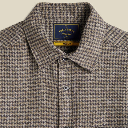 Portuguese Flannel Abstract Pied Poule Shirt Charcoal