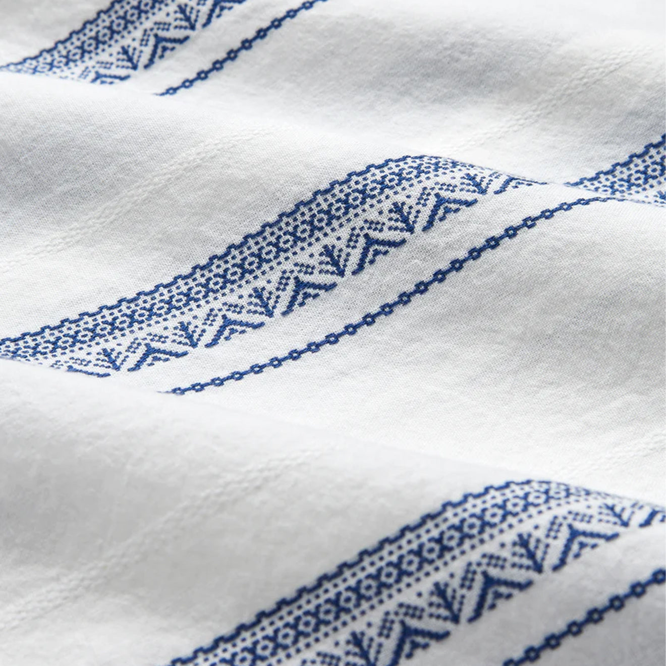 Portuguese Flannel Alqueva S/S shirt White / Blue