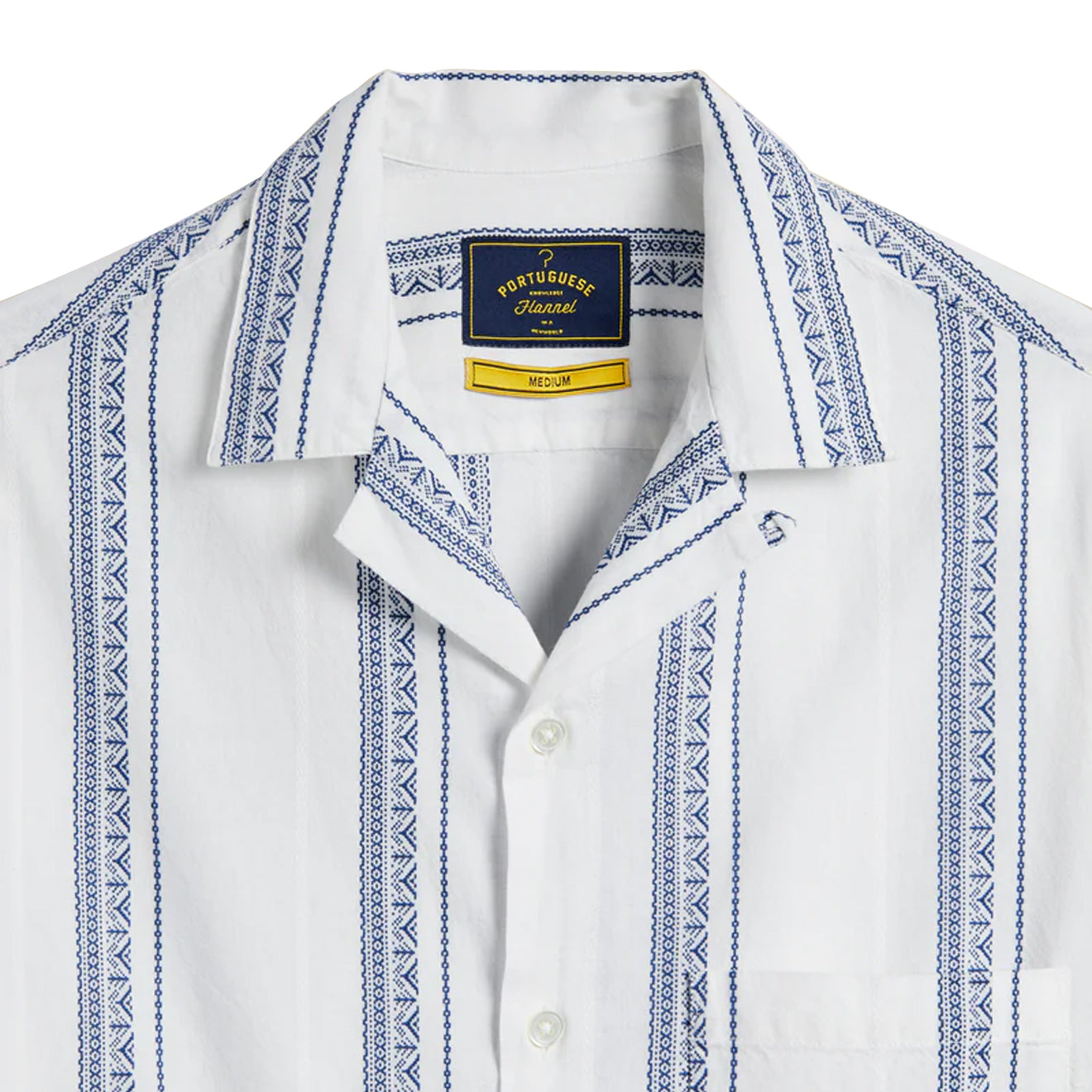 Portuguese Flannel Alqueva S/S shirt White / Blue