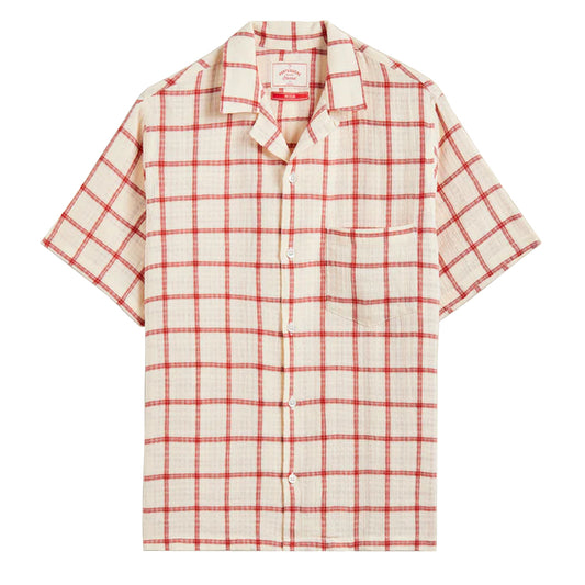 Portuguese Flannel Alvor S/S shirt Red / White